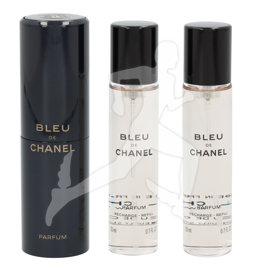 BLEU DE CHANEL PARIS EAU DE PARFUM POUR HOMME Travel Spray and 2 Refills  20ml. x3