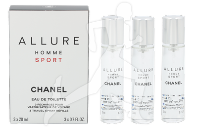 CHANEL (ALLURE HOMME SPORT) Eau de Toilette Refillable Travel Spray (3 x  20ml)
